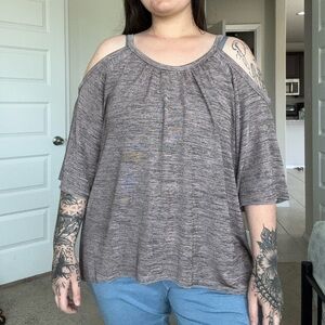 Jesse and J Gray Cold Shoulder Top
